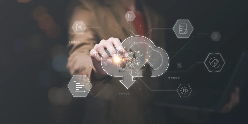 Cloud computing backup technology concept,Personal Storage Management,cloud.. Stock Photos