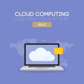 Cloud computing banner concept. Vector Stock Illustration