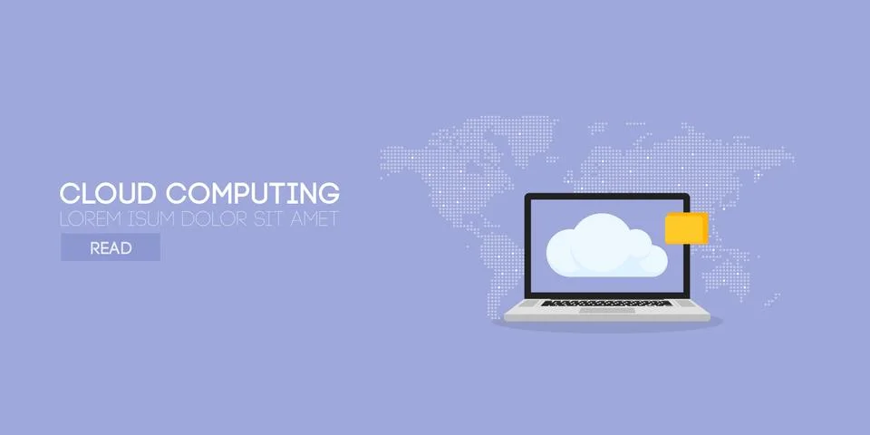 Cloud computing banner concept. Vector Stock Illustration