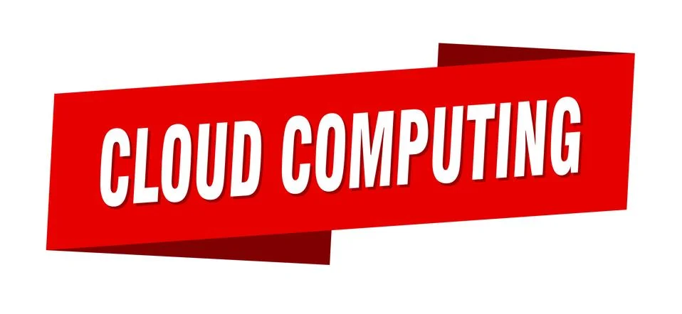 Cloud computing banner template. cloud computing ribbon label sign Illustrazione stock