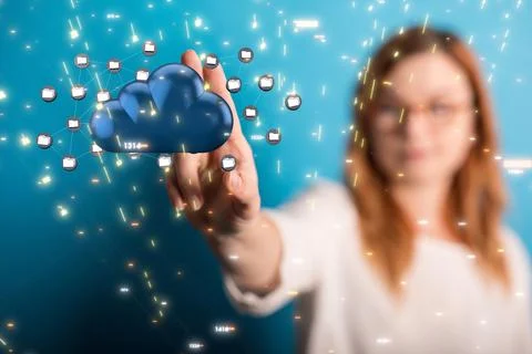 Cloud computing, the basics of the concept of Internet cloud computing technolog Stock Photos