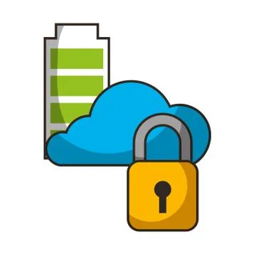 Cloud computing battery security autonomous car Stock Illustration