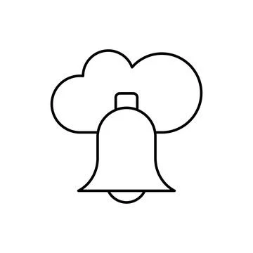 Cloud computing, bell, SEO icon. Simple line, outline vector elements of イラスト素材