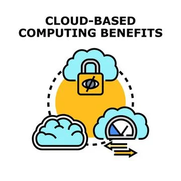 Cloud computing benefits offering secure data storage and fast performance イラスト素材