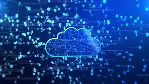 Cloud Computing, Big data and Global communication. Digital Cloud Computing 動画素材 175902408