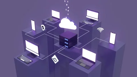 Cloud Computing, Big Data, Data Storage Concepts Animation. 動画素材 310712657