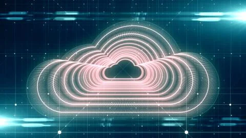 Cloud computing big data for fintech IOT computer network connectivity Stock Illustration