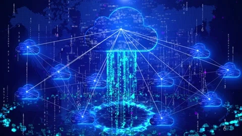 Cloud computing big data network connection technology background Stock Footage 141311104