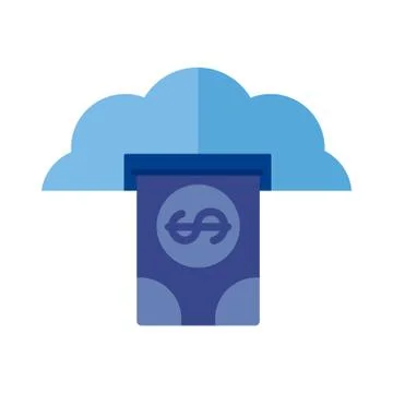 Cloud computing with bill dollar Payment online flat style Stock Illustration