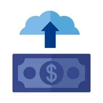 Cloud computing with bill dollar Payment online flat style Stock Illustration
