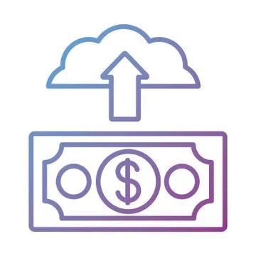 Cloud computing with bill dollar Payment online line degradient style Stock Illustration
