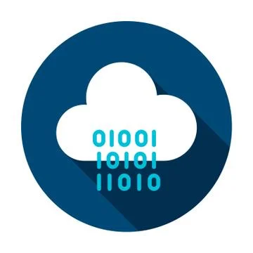 Cloud Computing Binary Circle Icon Stock Illustration