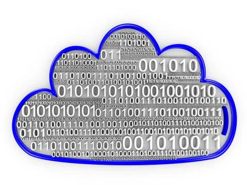 Cloud computing binary cloud 写真素材