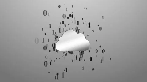 Cloud computing. Binary code around cloud computing Stock Footage 48000002