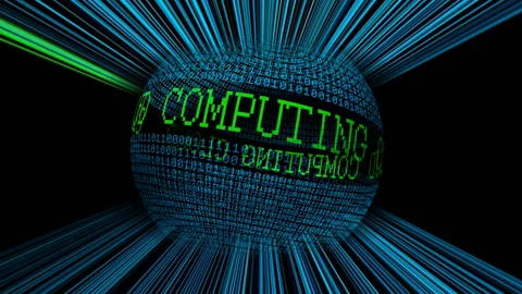 Cloud computing binary data sphere Stock Footage 164333195