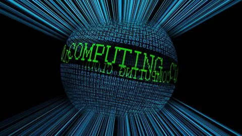 Cloud computing binary data sphere Stock Illustration