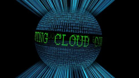 Cloud computing binary data sphere Stock Illustration