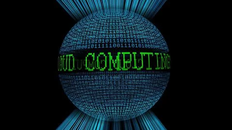 Cloud computing binary data sphere Stock Illustration