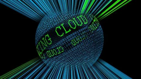 Cloud computing binary data sphere 库存插图