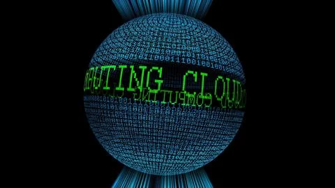 Cloud computing binary data sphere Stock Illustration