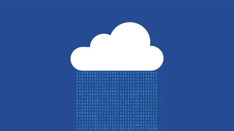 Cloud computing with binary number on the computer screen on monitor matrix b Vídeo Stock 161401806
