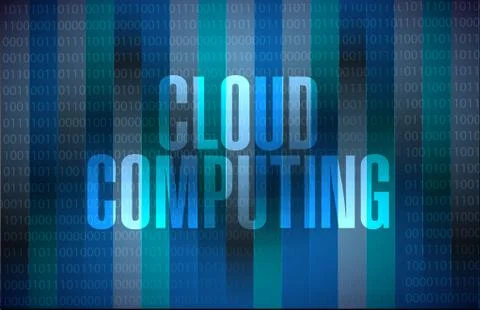 Cloud computing binary sign illustration Stock Illustration