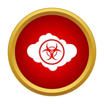 Cloud computing biohazard warning symbol icon Stock Illustration