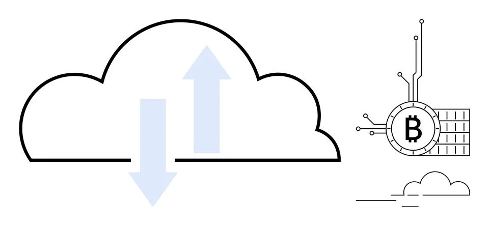 Cloud Computing with Bitcoin Technology and Data Transfer 库存插图