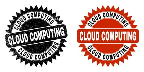 CLOUD COMPUTING Black Rosette Watermark with Rubber Surface Stock Illustration