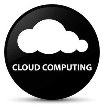 Cloud computing black round button Illustrazione stock