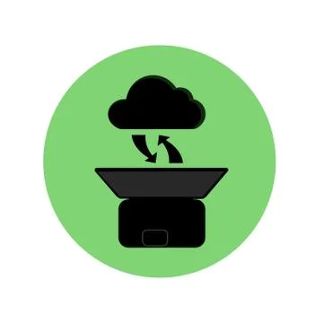 Cloud computing black silhouette concept Stock Illustration