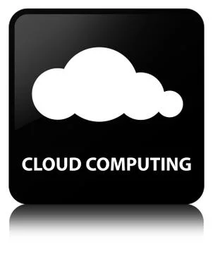 Cloud computing black square button Stock Illustration