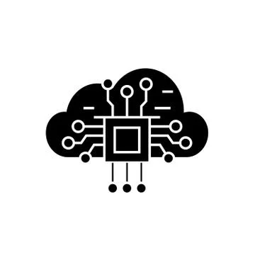 Cloud computing black vector concept icon. Cloud computing flat illustration Illustrazione stock