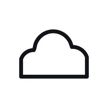 Cloud Computing Black White Line Icon Editable Stroke Vector Symbol Stock Illustration