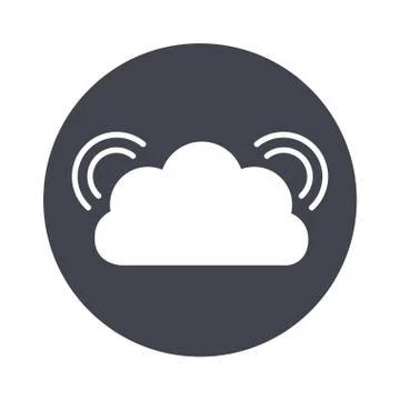 Cloud computing block style icon Illustrazione stock