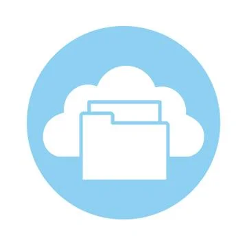 Cloud computing block style icon Stock Illustration