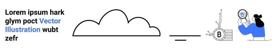 Cloud computing, blockchain, data verification, cybersecurity, digital authen Stockillustratie