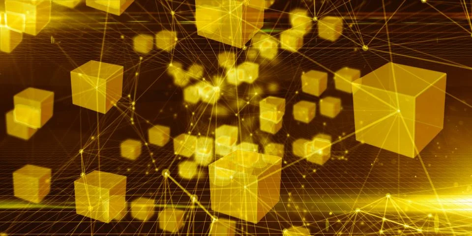 Cloud computing blockchain for secure encrypted data ledger network Stock Illustration