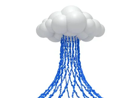 Cloud computing with blue binary Stock Illustration