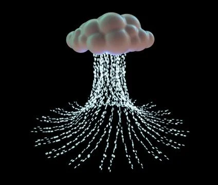 Cloud Computing With Blue Binary 스톡 일러스트