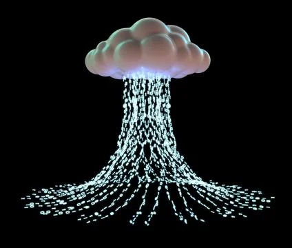 Cloud Computing With Blue Binary Illustrazione stock