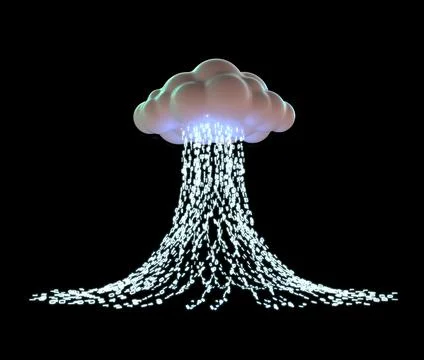 Cloud Computing With Blue Binary Illustrazione stock