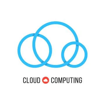 Cloud computing with blue cloud from circles Stock Illustration