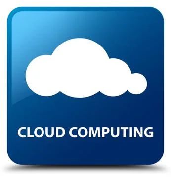 Cloud computing blue square button イラスト素材