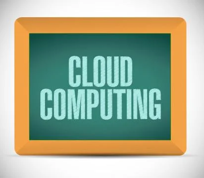 Cloud computing board sign illustration イラスト素材