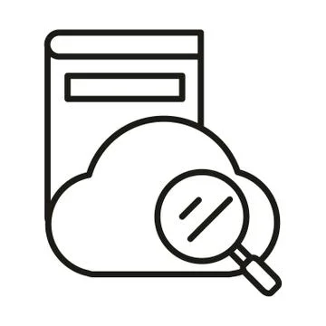 Cloud computing book analysis online education and development elearning line Stock Illustration