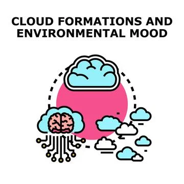 Cloud computing brain artificial intelligence concept Stock Illustration