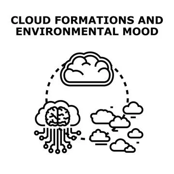 Cloud computing brain artificial intelligence concept Illustrazione stock