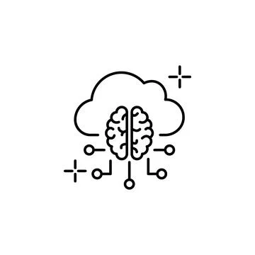 Cloud computing brain icon. Element of brain concept イラスト素材