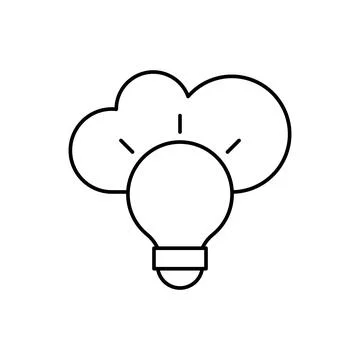 Cloud computing, bulb, SEO icon. Simple line, outline vector elements of Stock Illustration